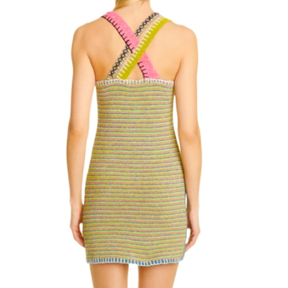 NWT YanYan Knits Romy Microstripe Mini Sweater Dress - Sz S - Picture 2 of 11